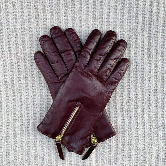 Want Les Essentiels Mozart cashmere lined leather zip gloves - Picture 7 of 9